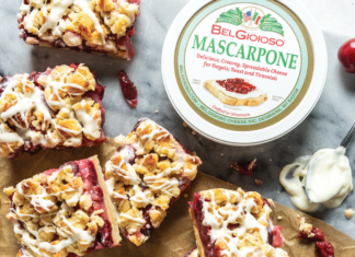 Cherry-Ricotta Bars with Lemon-Mascarpone Glaze