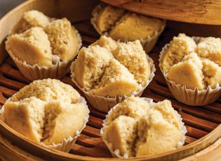Pau Pau’s Steamed Cupcakes (Fa Gao) Pau Pau's Steamed Cupcakes (Fa Gao) in steamer kristina cho
