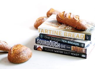 On the Shelf: The Bread Baker’s Library On the Shelf books stacked on white surface