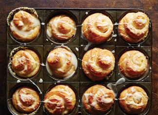 Overnight Orange Refrigerator Rolls, From Food 52 Baking Overnight Orange Refrigerator Rolls in muffin tin baked baking recipe
