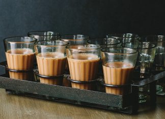 Asha Gomez’s Chai Asha Gomez's Chai in small glasses