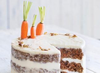 Apricot Carrot Cake with Honey Cream Frosting Apricot-Carrot Cake with Honey Cream Frosting