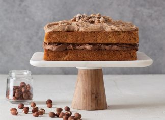 Banana Cake with Brown Sugar Hazelnut Buttercream Banana Cake with Brown Sugar Hazelnut Buttercream recipe