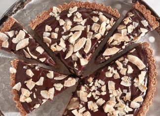Chocolate-Coconut Tart with Almonds Chocolate Coconut Tart with Almonds