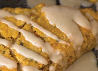 Sweet Potato-Sage Scones with Vanilla Bean Maple Glaze Sweet Potato Scone