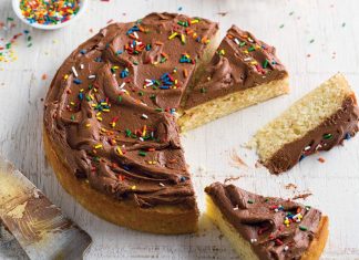 Vanilla Buttermilk Cake with Chocolate-Buttermilk Frosting