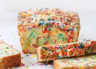 Rainbow Sprinkle Bread with Birthday Crumb Topping Rainbow Sprinkle Bread