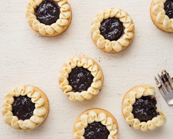 Pear, Juniper, and Blueberry Breton Tarts