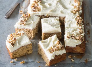 Bourbon-Walnut Brown Sugar Cake with Mascarpone Buttercream Walnut Brown Sugar Cake