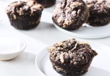 Black Cocoa Kouign Amann Black Cocoa Kouign Amann on white plate
