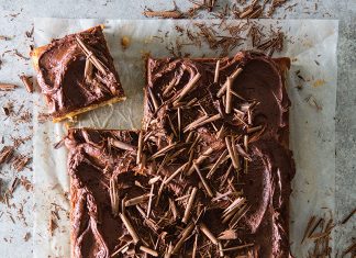Pear Cake with Whipped Chocolate Ganache