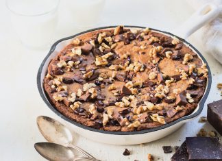 Skillet Cookie Snow Day Baking