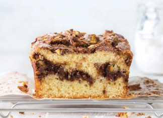 Snickerdoodle Swirl Loaf with Salted Pistachios