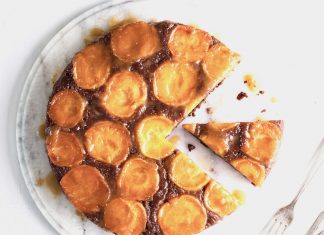 Upside-Down Chocolate Apricot Cake