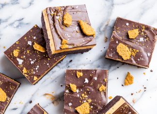 Kahlúa Coffee Brownies Kahlúa Coffee Brownies sliced on marble baking recipe