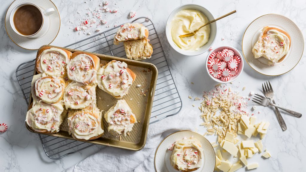 White Chocolate-Peppermint Sweet Rolls