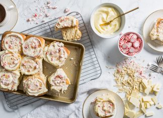 White Chocolate-Peppermint Sweet Rolls