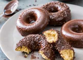 Chocolate-Glazed Baked Cake Doughnuts cake doughnuts