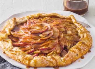 Warm Apple Galette with Spiced Toffee Drizzle apple galette