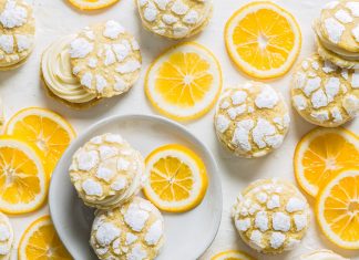 Spiced Meyer Lemon Crinkle Sandwich Cookies