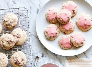 Glazed Campari & Strawberry Cookies