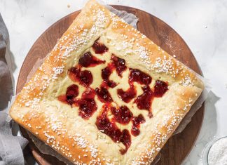 Jam and Cream Brioche Tart
