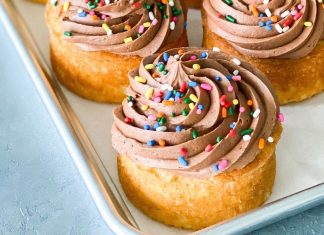 Small-Batch Vanilla Buttermilk Mini Cakes with Chocolate Buttermilk Frosting