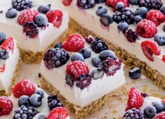 The Best of Summer and Cream The Best of Summer and Cream mixed berry bars sliced