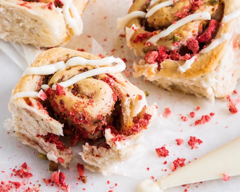 Strawberry-Pistachio Sweet Buns