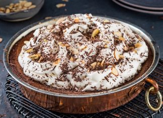 Reine de Saba Cake with Grand Marnier Whipped Cream