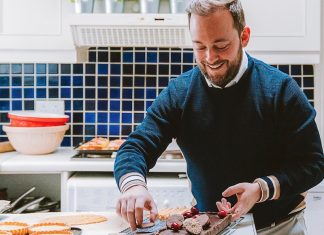 In the Kitchen with Shane Smith Chef Shane Smith in kitchen baking