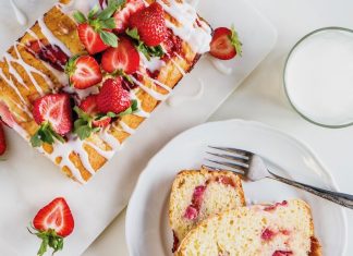 Strawberry Loaf with Buttermilk Glaze