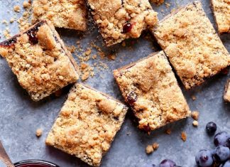 Concord Grape and Peanut Butter Crumb Bars
