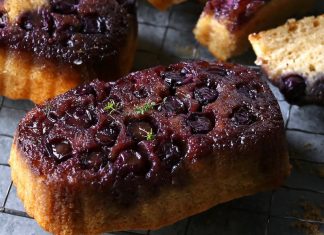 Concord Grape Upside-Down Mini Loaf Cakes