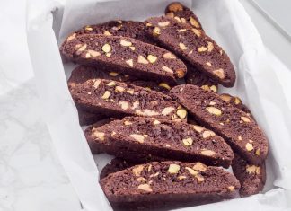 Chocolate-Peanut Butter-Pistachio Biscotti