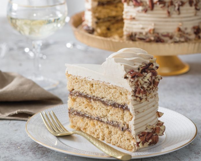 Sour Cream Layer Cake with Pecan Brittle Recipe | Bon Appétit