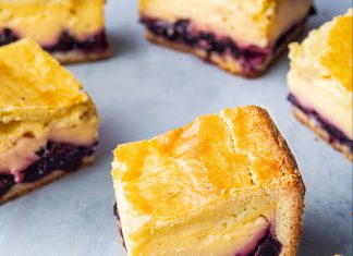 Layered Cherry Basque Bars Layered Cherry Basque Bars