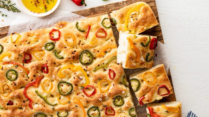 focaccia with peppers