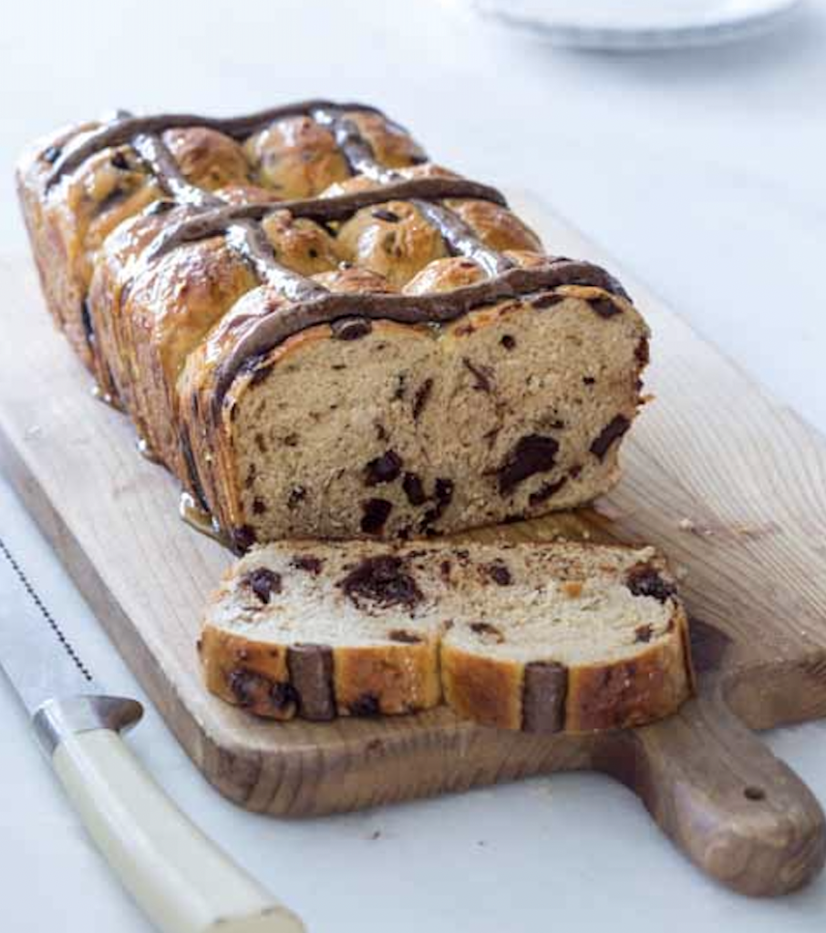 Chocolate Cherry Hot Cross Buns