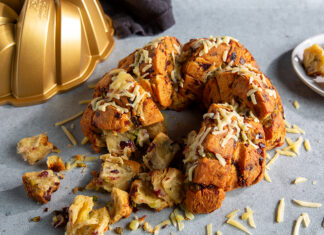 Pull-Apart Savory Stuffing Bundt Take all the comforting flavors of traditional stuffing and combine them with the irresistible allure of freshly baked bread, and you have a side dish that is sure to be a new holiday tradition. This Pull-Apart Savory Stuffing Bundt, baked in the beautifully designed Nordic Ware 75th Anniversary Braided Bundt Pan, is a creative twist on a classic holiday favorite.