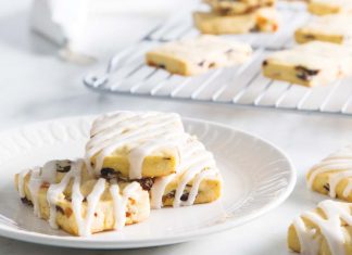 Stollen Marzipan Shortbread stollen marzipan shortbread cookies on plate with icing