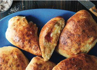 Sweet and Spicy Roasted Garlic- and Brie-Stuffed Flatbreads Sweet and Spicy Roasted Garlic- and Brie-Stuffed Flatbreads