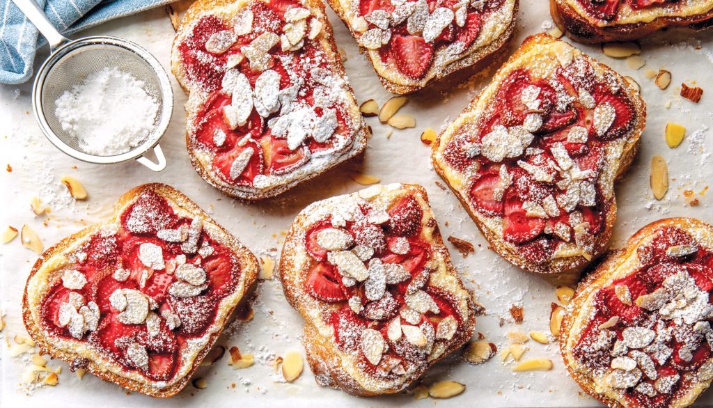 Strawberry Bostock on parchment