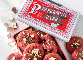 Peppermint Bark-Stuffed Red Velvet Cookies peppermint bark-stuffed red velvet cookies