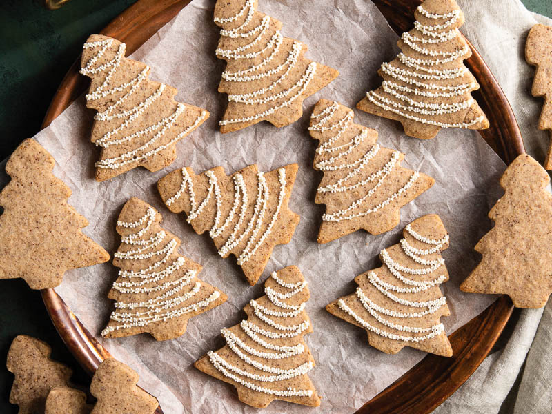 Pecan Shortbread Christmas Trees