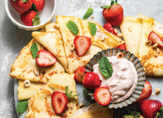 Swedish Pancakes with Strawberry Cream