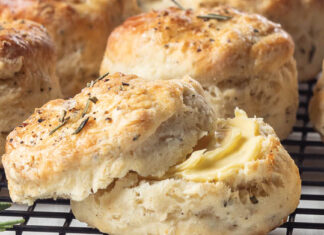 Black Pepper-and-Rosemary Angel Biscuits Black Pepper-and-Rosemary Angel Biscuits on Black Cooling Rack