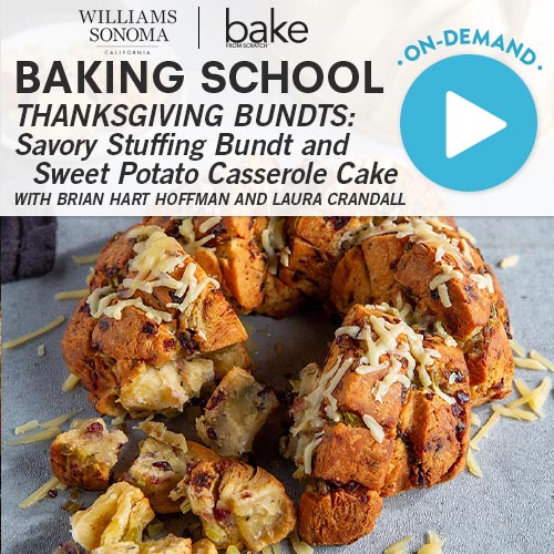 Baking School On-Demand: Thanksgiving Bundts: Savory Stuffing Bundt and Sweet Potato Casserole Cake 2023