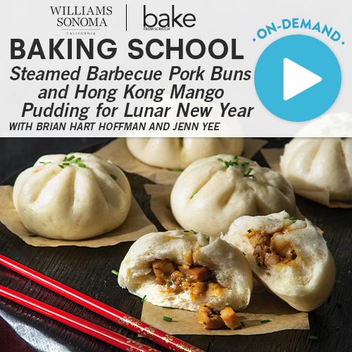 Baking School On-Demand: Steamed Barbecue Pork Buns and Hong Kong Mango Pudding for Lunar New Year 2024