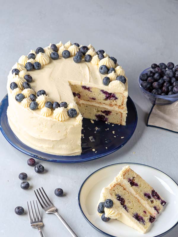 Blueberry Crème Fraîche Layer Cake